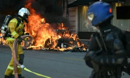 Lors de la manifestation "No-G7" à Genève, le 14 juin 2026