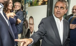 Xavier Bertrand en campagne pour les régionales le 27 août 2015 à Lille 
