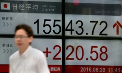 Tableau des changes le 29 juin 2016 à la bourse de Tokyo