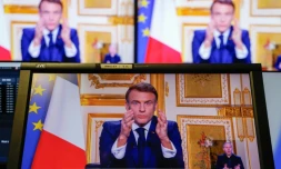 Le président français Emmanuel Macron lors de son allocution le 5 décembre 2024 