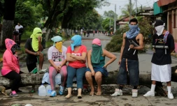 Des opposants au président nicaraguayen, le 5 juin 2018 à Masaya