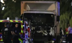 Le camion criblé de balles qui a foncé sur la foule le 14 juillet 2016 à Nice