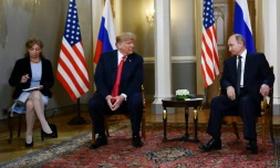 Le président américain Donald Trump rencontre le président russe Vladimir Poutine, le 16 juillet 2018 à Helsinki