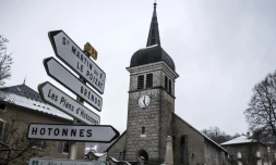 L'église du village du Grand-Abergement, dans l'Ain, le 4 février 2016