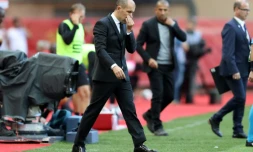 L'entraîneur monégasque Leonardo Jardim durant la défaite de son équipe face à Rennes à Louis-II, le 7 octobre 2018