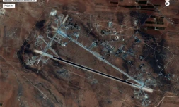 Photo fournie par le Département américain de la Défense, le 7 octobre 2016, de la base aérienne syrienne de Shayrat contre laquelle les Etats-Unis ont lancé une opération militaire le 6 avril 2017