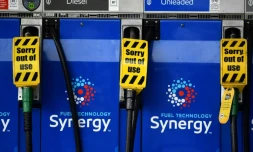 Des pompes vides dans une station-services de Paddock Wood, le 27 septembre 2021 au sud-est de l'Angleterre