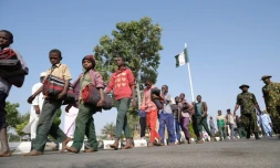Des adolescents enlevés dans l'Etat de Katsina aprÚs leur libération le 18 décembre 2020 à Kankara