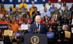 Le président américain Joe Biden à Wilkes-Barre, le 30 août 2022 en Pennsylvanie