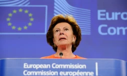 L'ancienne commissaire européenne à la Concurrence Neelie Kroes, à Bruxelles le 30 juin 2014, alors commissaire européenne à la société numérique