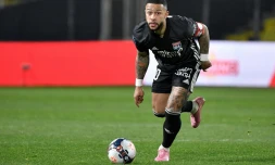 L'attaquant néerlandais de Lyon, Memphis Depay, lors du match de Ligue 1 à Nantes, le 18 avril 2021