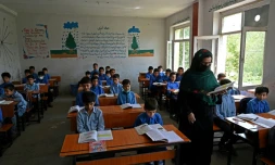 Des écoliers à Kaboul le 30 août 2021