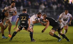 Le pilier clermontois Giorgi Beria (c) lors du match de poules de la Coupe d'Europe, à Bath en Angleterre, le 6 décembre 2019
