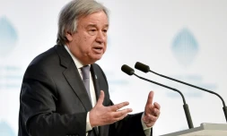 Le secrétaire général de l'ONU Antonio Guterres à Dubaï, le 13 février 2017 