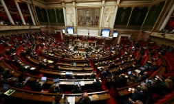 Vue générale de l'hémicycle de l'Assemblée nationale, le 7 novembre 2023 à Paris