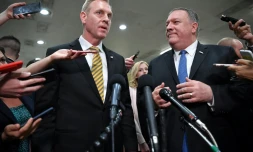 Les chefs du Pentagone Patrick Shanahan et de la diplomatie américaine Mike Pompeo, au CongrÚs le 21 mai 2019