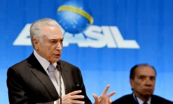 Le président brésilien Michel Temer ouvre le Forum international de l'eau à Brasilia, le 19 mars 2018