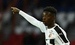 L'attaquant de Rennes Ousmane Dembélé lors du match face au PSG, le 30 avril 2016 au Parc des Princes