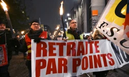 Manifestation d'opposants à la réforme des retraites à Strasbourg, le 23 janvier 2020