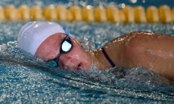 Marie Wattel lors d'une séance d'entraînement au Cercle des Nageurs de Marseille, le 19 octobre 2023