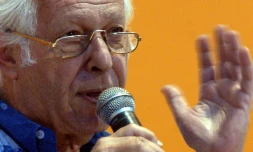 L'économiste égyptien Samir Amin à Bombay le 19 janvier 2004