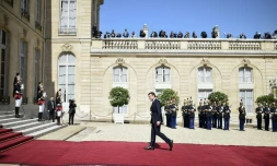 Le nouveau président Emmanuel Macron, le 14 mai 2017 à l'Elysée