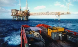 Photo non datée fournie par le groupe Woodside d'une installation offshore, au large de la côte nord-ouest de l'Australie