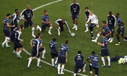 L'équipe de France à l'entraînement, à Nice, le 1er juin 2018