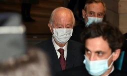 L'ancien Premier ministre Edouard Balladur, arrive devant la Cour de justice de la République, à Paris le 19 janvier 2021
