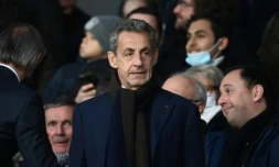 Nicolas Sarkozy lors d'un match au Parc des Princes Ă Paris, le 20 novembre 2021
