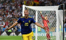 L'attaquant suédois Ola Toivonen buteur contre l'Allemagne à Sotchi, le 23 juin 2018