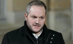 Arnaud Gaillot, le président des "Jeunes agriculteurs, aprÚs sa réunion avec le Premier ministre à Matignon le 22 janvier à Paris