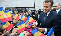 Le président français et co-prince d'Andorre Emmanuel Macron, le 13 septembre 2019 à Canillo, en Andorre