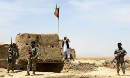 Des policiers afghans dans la province de Kandahar, dans le sud-est du pays, le 5 mai 2017