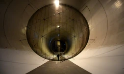 Système de soufflerie à l'Onera, le centre français de recherche aérospatiale, le 18 octobre 2017 à Modane (Savoie) 