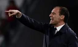 L'entraĂźneur de la Juventus, Massimiliano Allegri, lors du match de Serie A face au Torino, Ă Turin, le 3 mai 2019