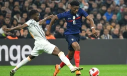 Aurélien Tchouameni contre la CÎte d'Ivoire en match amical à Marseille le 25 mars 2022