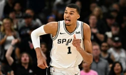 Le Français Victor Wembanyama, le 25 octobre 2023 à San Antonio, au Texas