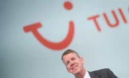 Friedrich Joussen, patron du groupe mondial du tourisme TUI, lors de l'assemblée générale annuelle de la société, à Hannovre le 9 février 2016