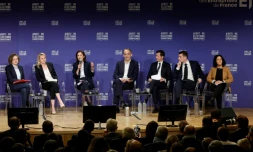 Les sept principales tĂȘtes de liste aux europĂ©ennes auditionnĂ©es par le Medef, le 18 avril 2024, Ă Paris