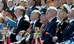 Le Premier ministre israélien Benjamin Netanyahu, notamment accompagné du président russe Vladimir Poutine, le 9 mai 2018 à Moscou