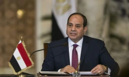 Le président égyptien Abdel-Fattah al-Sissi participe à une conférence de presse au Caire, le 11 décembre 2017 