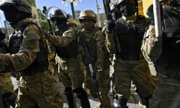 Des militaires se déploient sur la place Murillo à La Paz, le 26 juin 2024