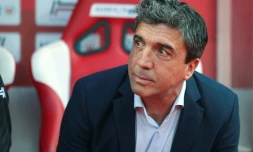 L'entraîneur de Reims David Guion  lors de la réception de Nîmes le 11 mai 2018 