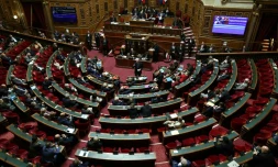 Le Premier ministre Michel Barnier prononce un discours devant le Sénat, le 2 octobre 2024 à Paris