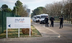 L'école nationale supérieure des officiers de sapeurs-pompiers le 2 février 2020 à Aix-en-Provence, où des rapatriés de Wuhan sont en quarantaine