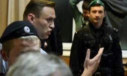 L'opposant numéro un à Vladimir Poutine, Alexei Navalny, au tribunal le 2 octobre 2017 à Moscou 