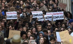Des étudiants manifestent à Montpellier, le 28 mars 2018