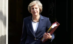 La PremiĂšre ministre britannique Theresa May quitte le 10 Downing street, le 20 juillet 2016