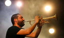 Le trompettiste Ibrahim Maalouf, lors du Festival de jazz de Nice, le 19 juillet 2019
